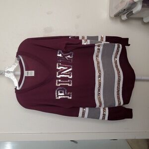 PINK over-sized Sequined Long Sleeve